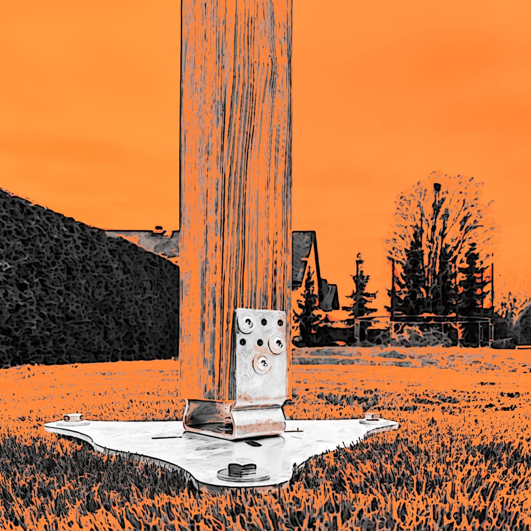 Soporte de Poste (ángulo en U) con Base de Tornillo de Agujero ranurado, Ancho de la viga 7cm, 20 Piezas, galvanizado