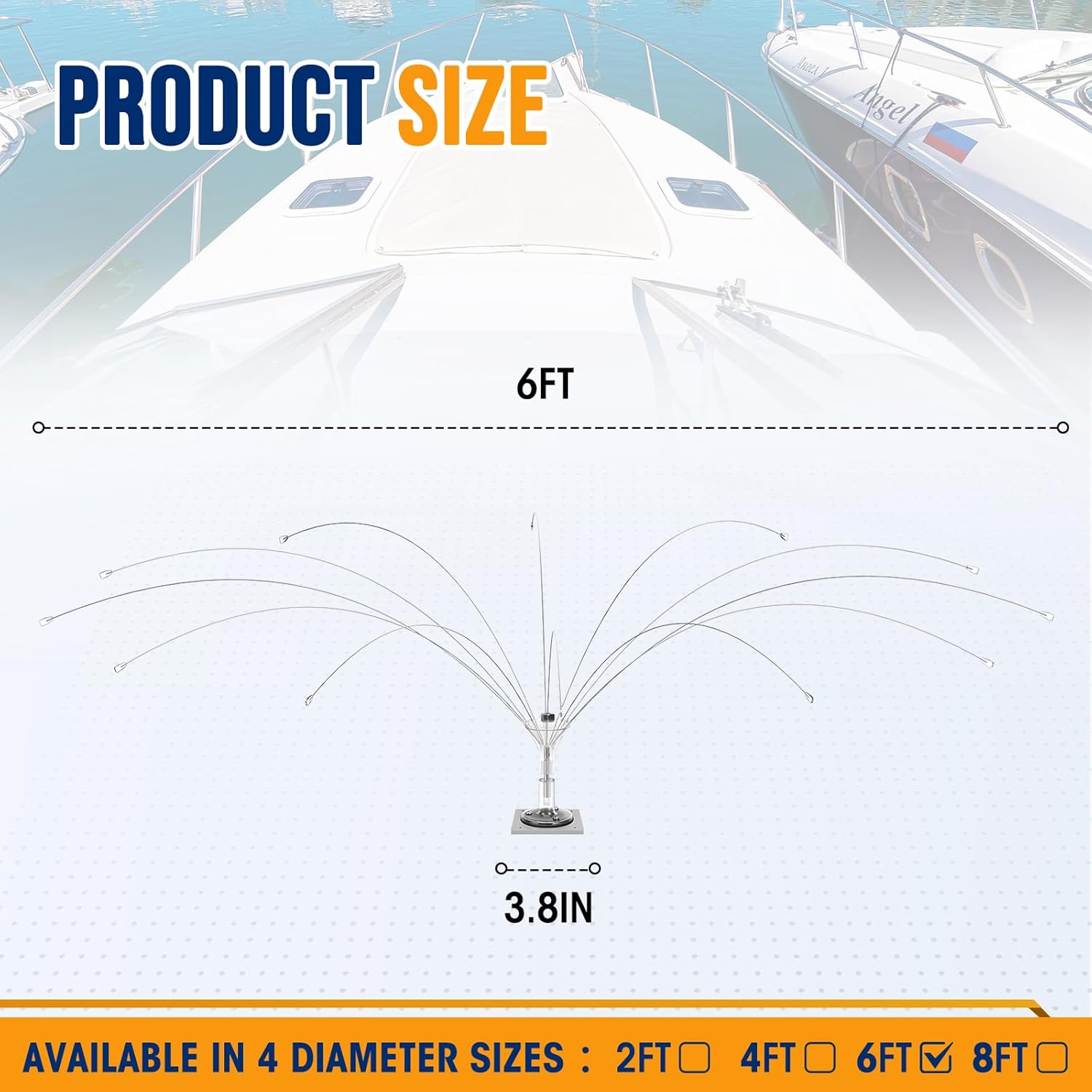 Buzzlett Stainless Steel Bird Deterrent with PVC Base for Outdoors, Boats, Docks and HVAC - Efficient Bird Repellent for Birds, Deters Seagulls and Other Birds from Landing- 6ft