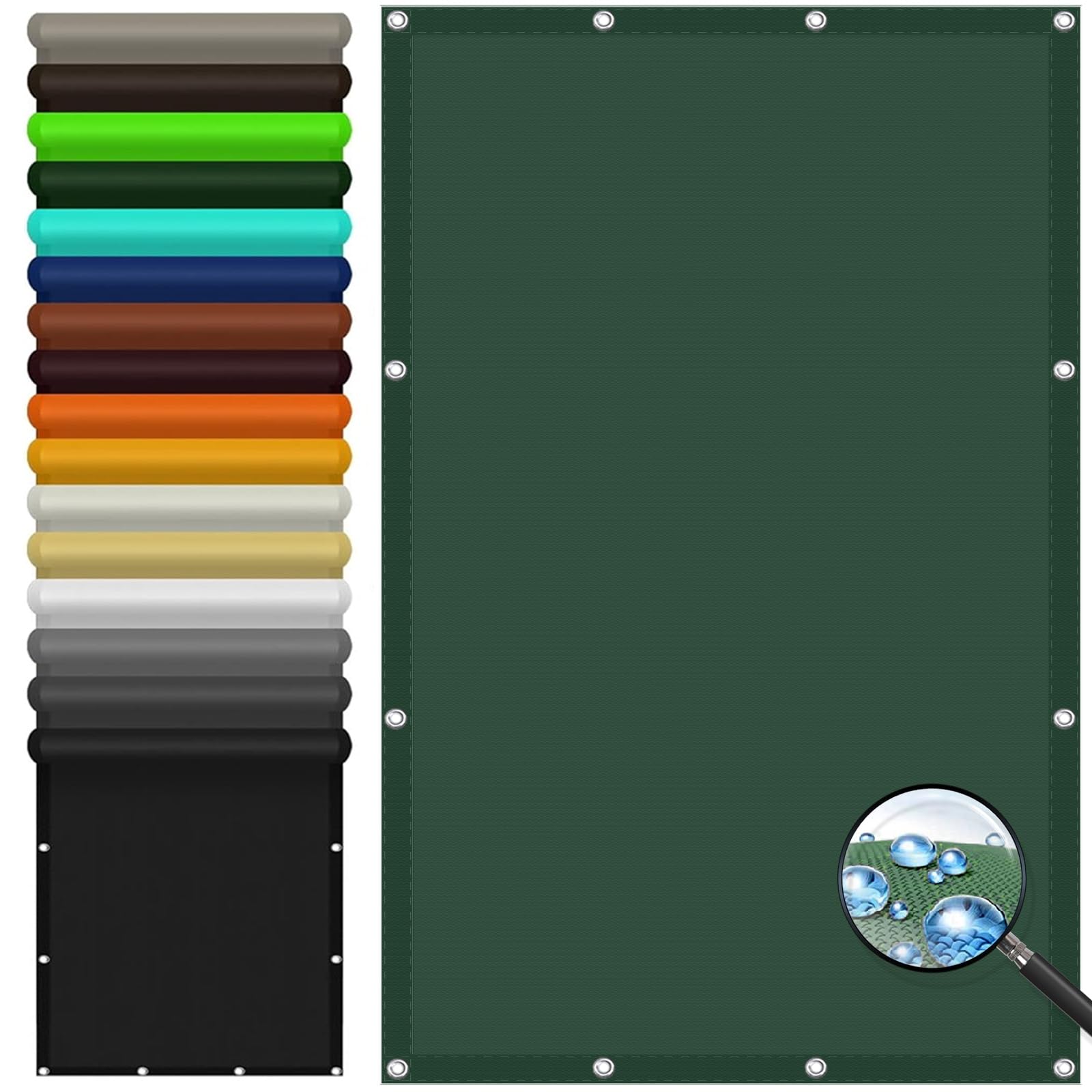 Voile d'ombrage 3 x 6.5 m imperméable pour stopper la chaleur et la pluie sur le balcon extérieur