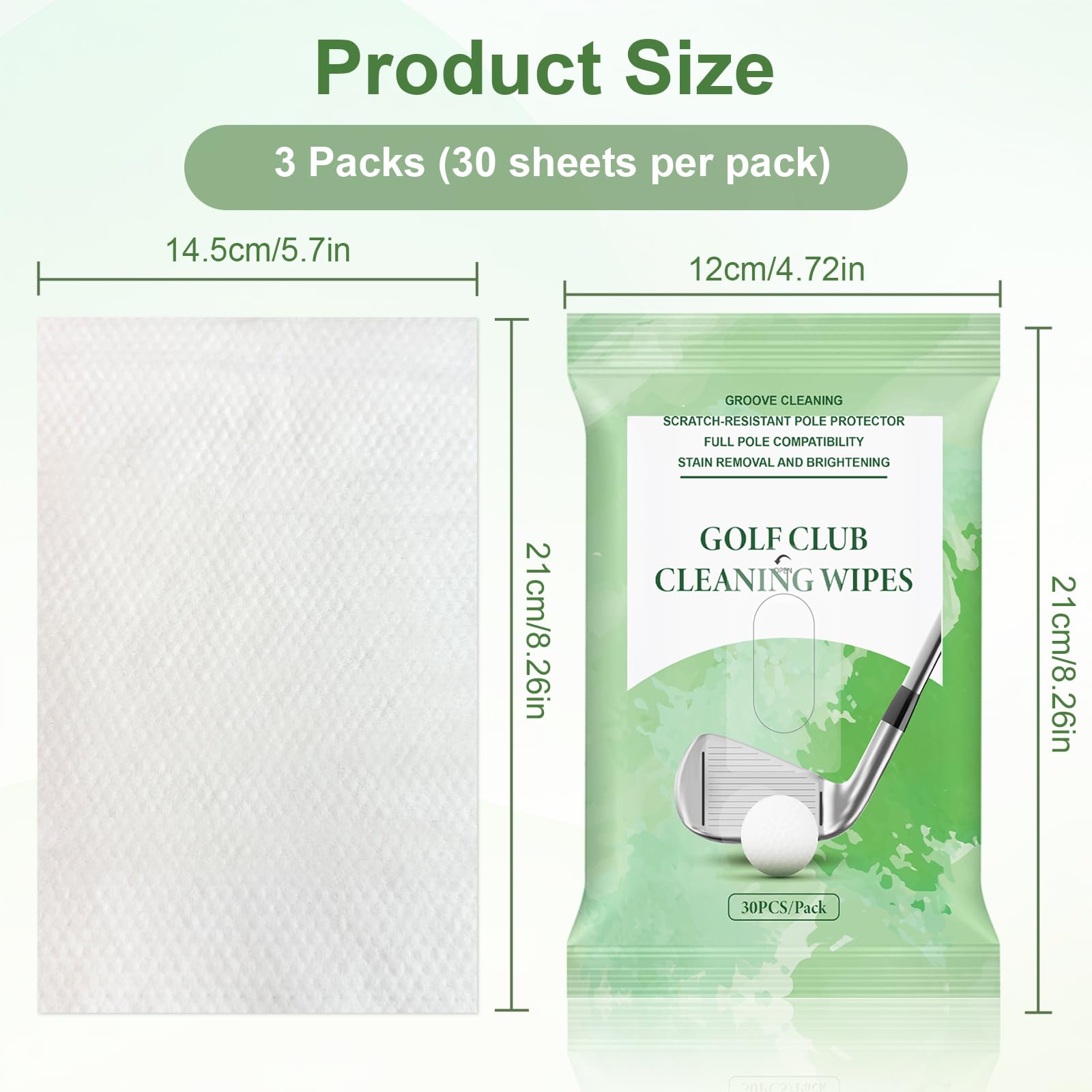 flintronic 3 Pezzi Salviette da Golf, Salviette Detergenti per Golfisti per Aste, Mazze e Palline, Accessori da Golf per Uomini e Donne