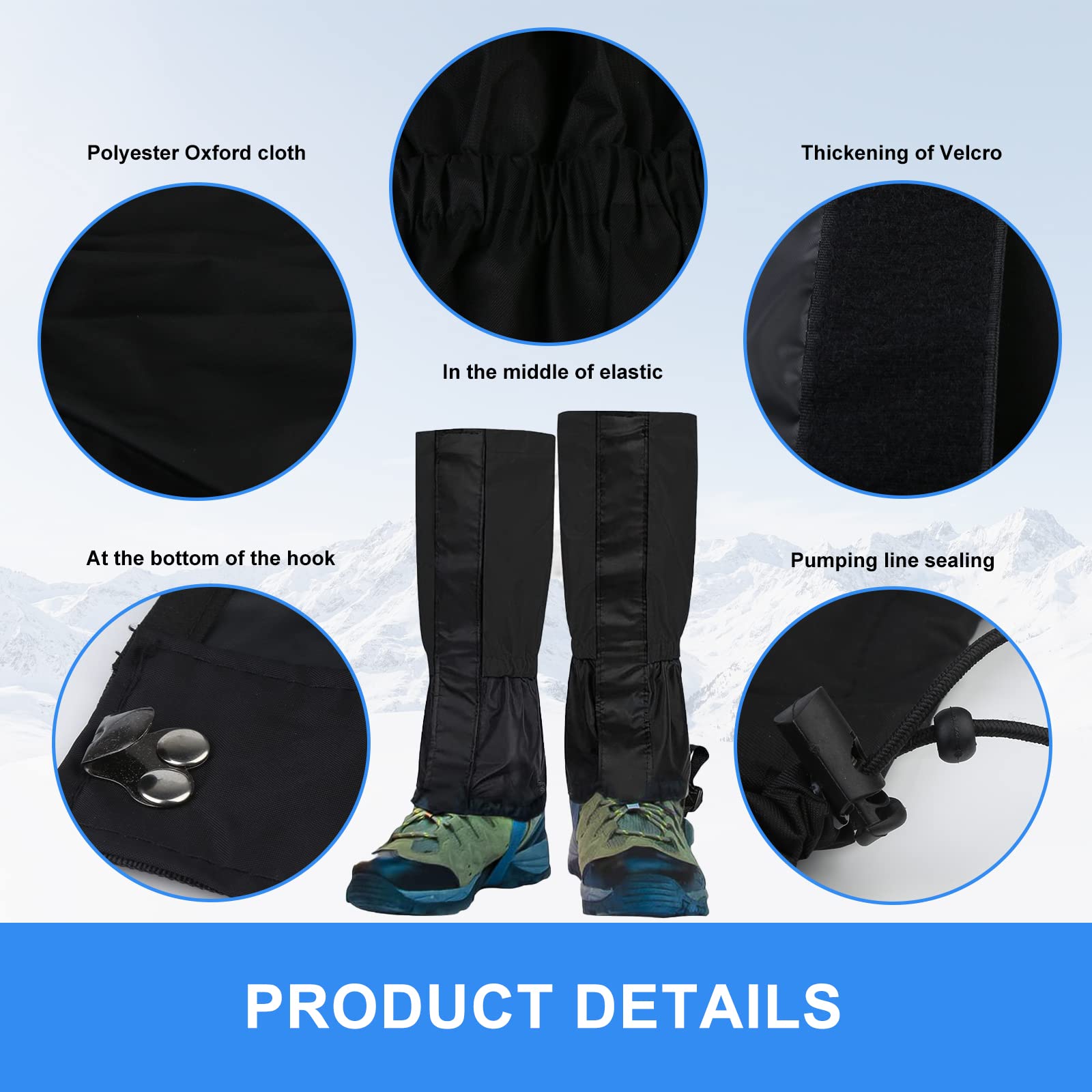 Wasserdichte Gamaschen Für Outdoor - 45cm Regengamaschen Für Wandern, Skifahren