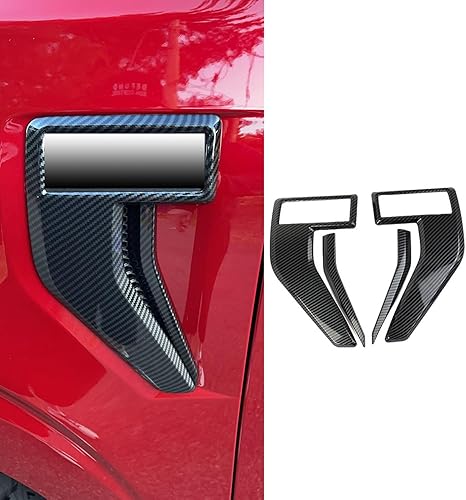 Miniatura 8 de Accesorios exteriores de automóvil aptos para Ford F150 F-150 2021 2022 2023 Ventilación lateral para guardabarros, 4 unidades, cromadas