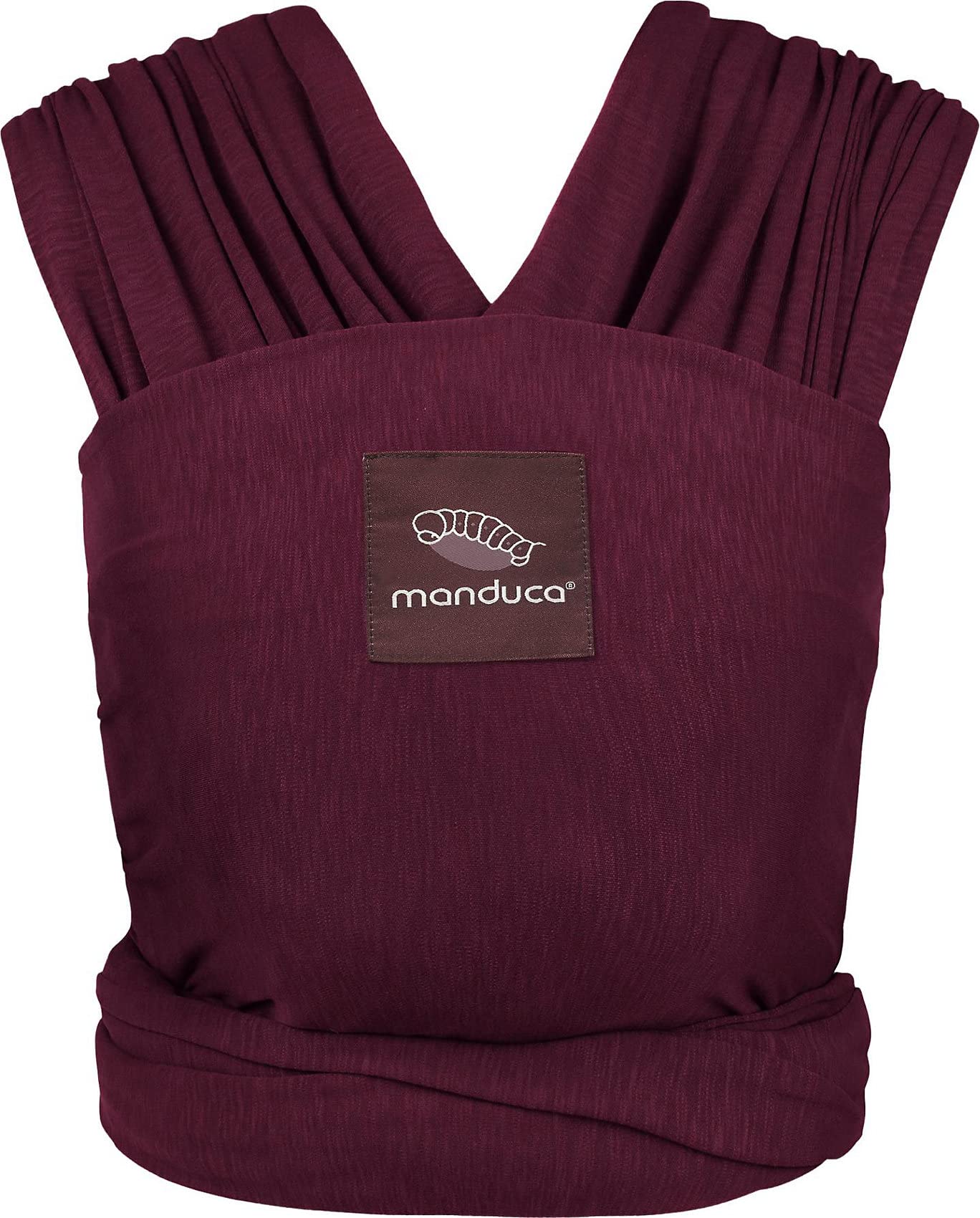 manduca Sling Elastyczna chusta do noszenia dzieci z certyfikatem GOTS, 100% bawełna organiczna, dla niemowląt od urodzenia (3,5-15 kg) (Jednolity kolor, jagodowy)