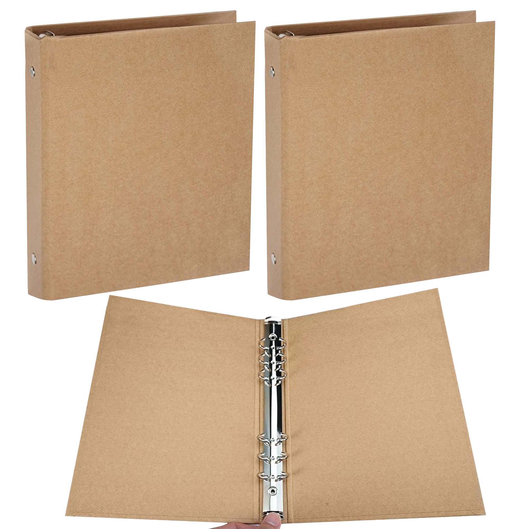 2 Pieces A5 6 Ring Binder 233x175mm 6 Ring Kraft Paper Binder