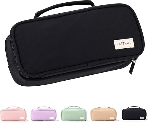 EASTHILL - Estuche para lápices de gran capacidad, bolsa organizadora, bolsa de lona para lápices con asa, material escolar para chicas