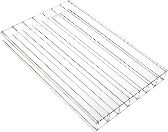Clear, 2.1 x 1.5m (Width x Length) 10mm Multiwall Polycarbonate Sheets Poly Plastic Roof Panel for Lean-to Canopy Conservatory