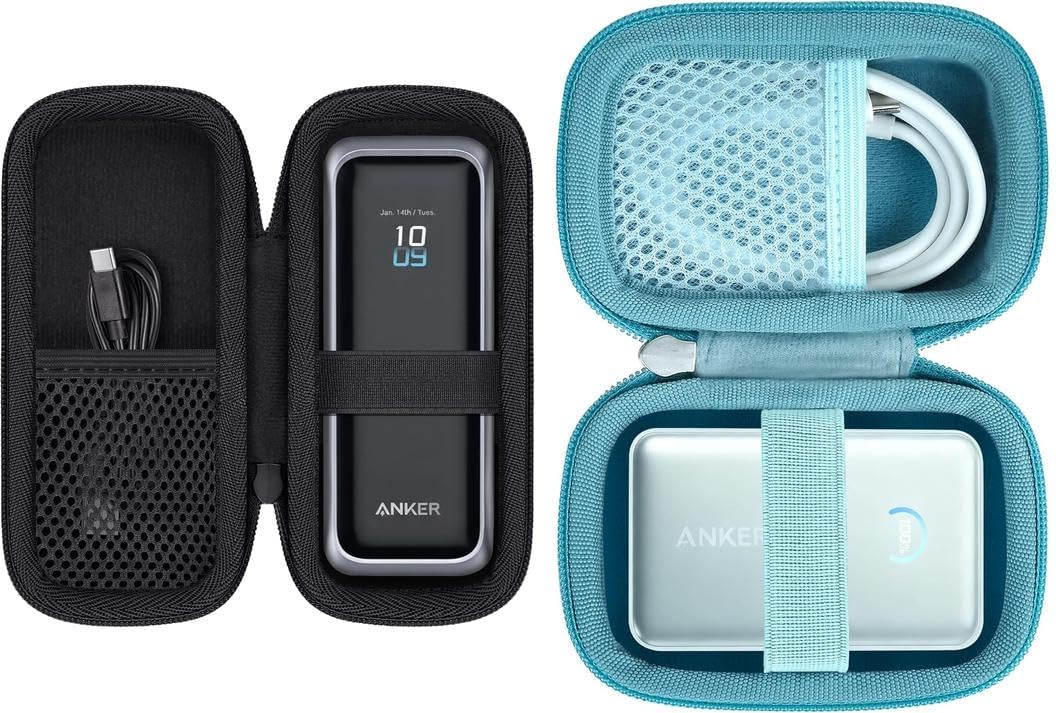 khanka Hard Travel Case for Anker Prime Power Bank, 20100mAh 220W + Anker Nano Power Bank 10,000mAh 45W, Case Only