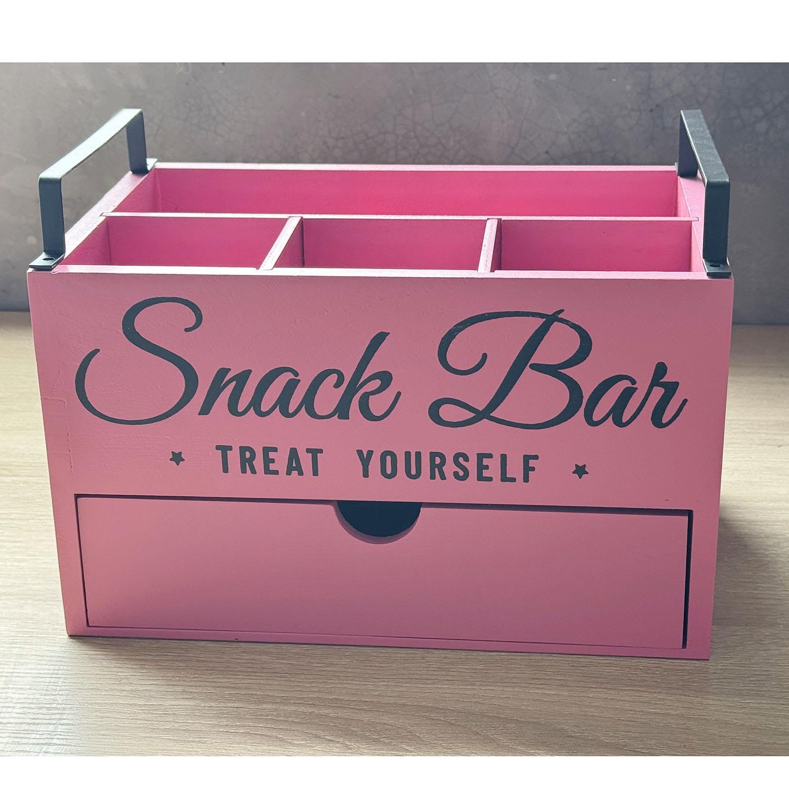 Spazioso Contenitore in Legno per Snack, Ideale per Un Angolo Caffè.