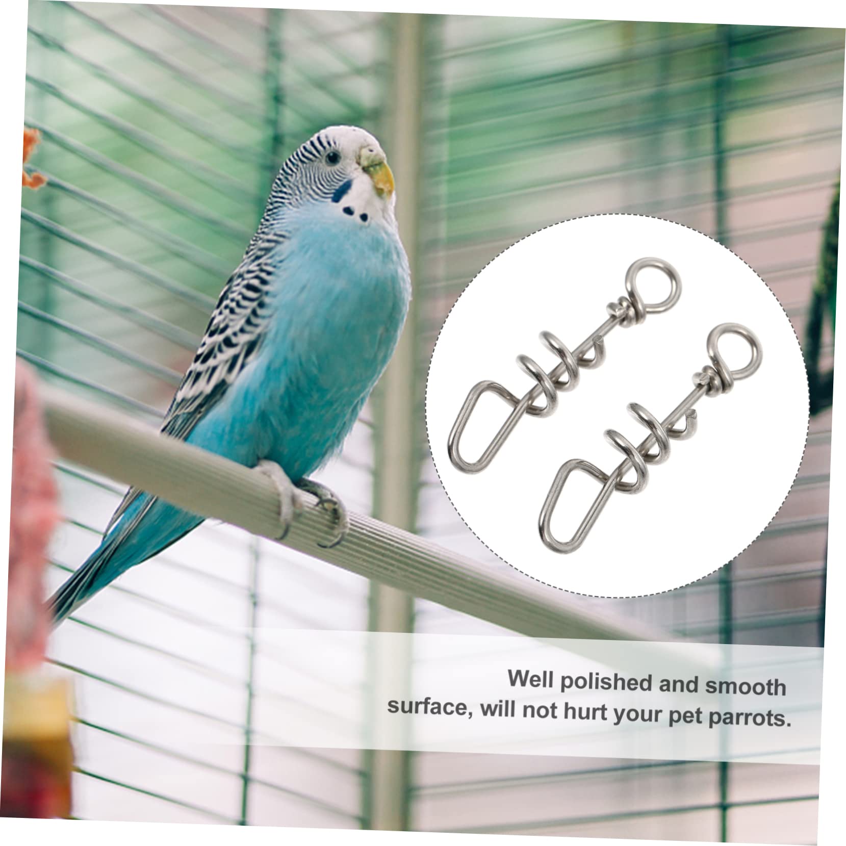 VICASKY 2Pcs Parrot Foot Rings Bird Leg Buckles Smooth Surface for for Parrots and Pet Birds Durable Supplies for Home Use