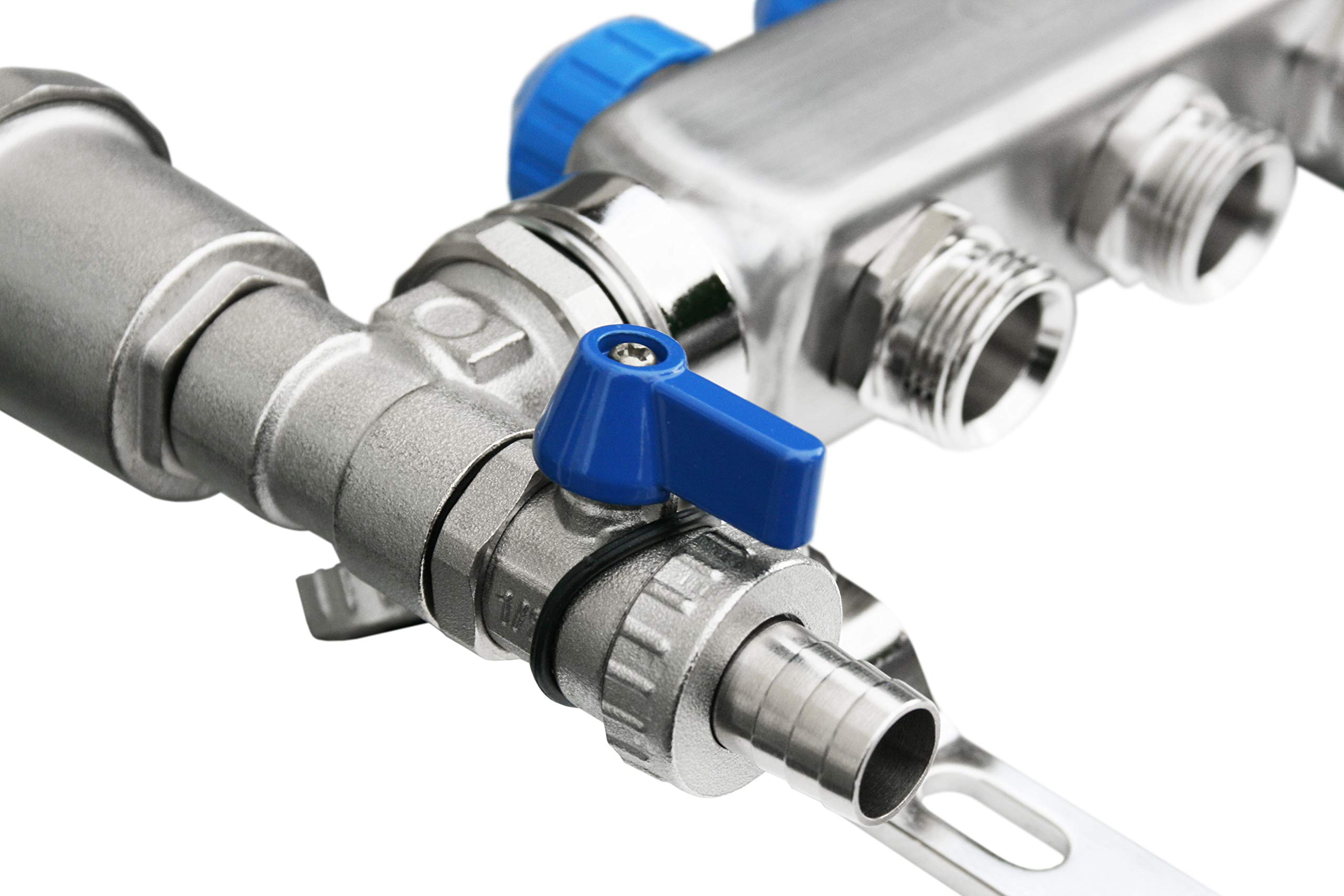 Distribuidor de circuitos de calefacción de acero inoxidable para suelo radiante, indicador de flujo de aire, circuitos de calefacción: 8 circuitos de calefacción