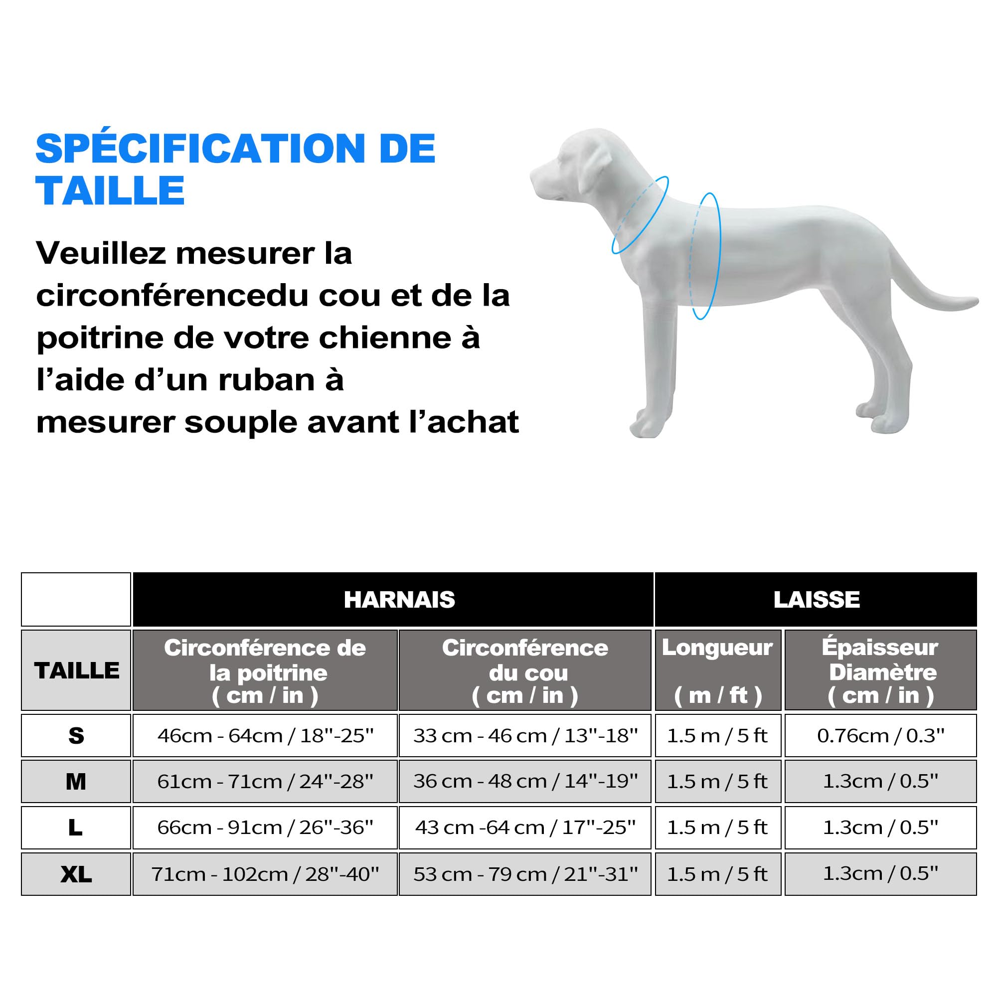 Haapaw Harnais tactique robuste pour chiens de grande taille, anti-traction, réglable, réfléchissant, contrôle facile, harnais militaire pour chien de travail, taille XL, marron