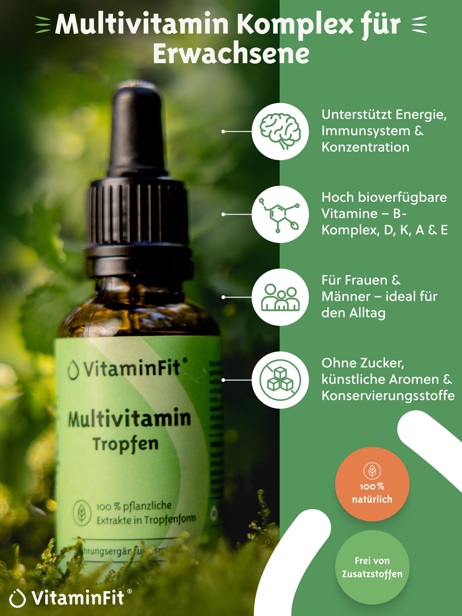 Multivitamin, Eisen, & Babys Vitamin K und D3-Tropfen