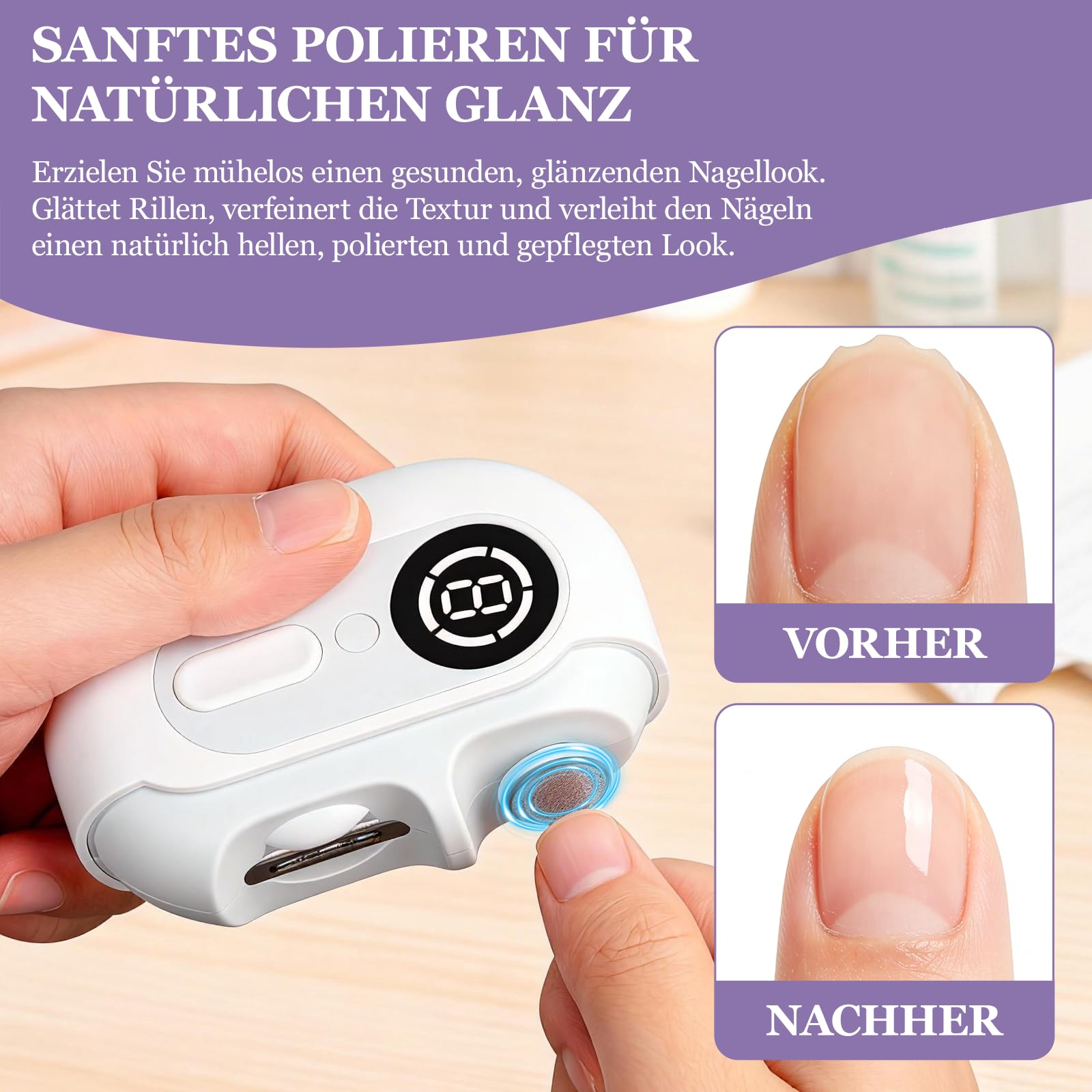 Elektrischer Nagelknipser, 4-in-1 Automatischer Nageltrimmer und Polierer mit LED-Licht & Nagel-Aufbewahrungsbox, USB-Aufladbares Elektrisches Nagelfeile mit 3 Geschwindigkeitsstufen für Babys