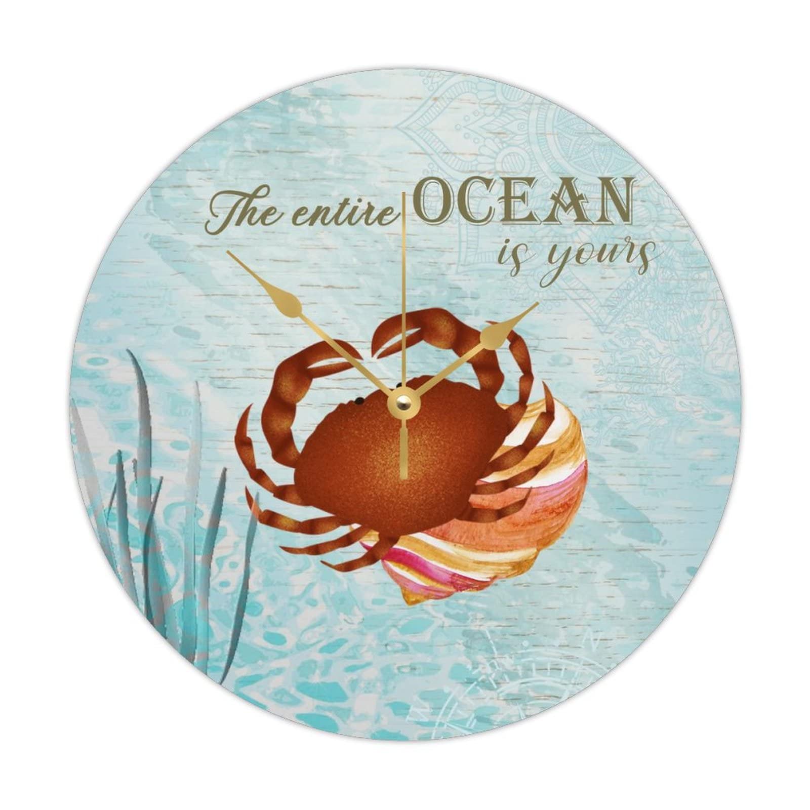 Horloge murale ronde silencieuse sans tic-tac decoration plage