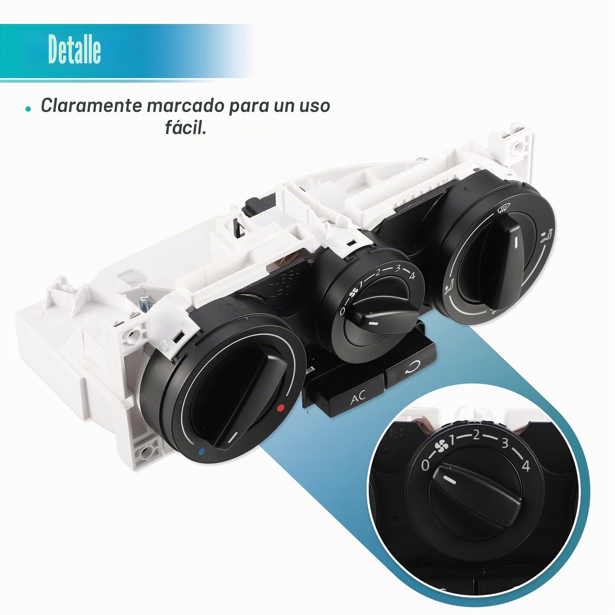 X AUTOHAUX Control De Climatizador Hvac Para Volkswagen Golf 98-06 1Pc | Para Volkswagen Golf City 07-10, Passat 97-05, Bora 05, Lupo 05-06, Polo Classic 00-02, Oe:1J0-820-045-F, Metal Y Abs