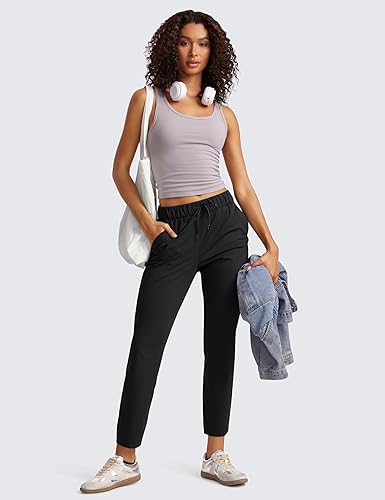 Miniatura 6 de CRZ YOGA - Pantalones de golf elásticos en 4 direcciones para mujer, de 27 pulgadas, pantalones casuales de 78, pantalones deportivos con bolsillos