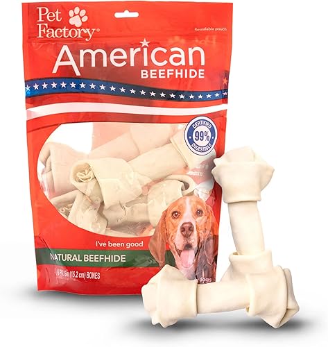 Miniatura 10 de Pet Factory American Beefhide - Golosinas masticables para perros de 6 a 7 pulgadas, sabor natural, 3 unidades1 paquete
