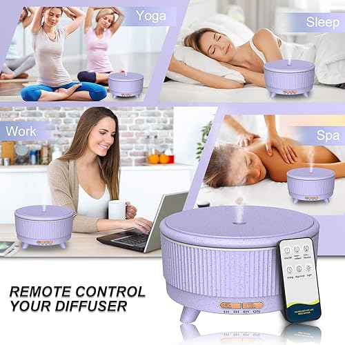 Miniatura 6 de Difusores para aceites esenciales, humidificador de habitación grande, difusor de aromaterapia de 16.9 fl oz, humidificador de niebla fría con
