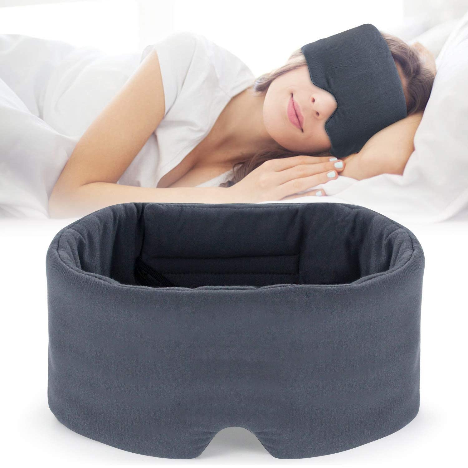 Sleep Eye Mask Adjustable Cotton Eye Blindfold for Travel Flight Rest Comfortable and Breathable Sleeping Mask for Women
