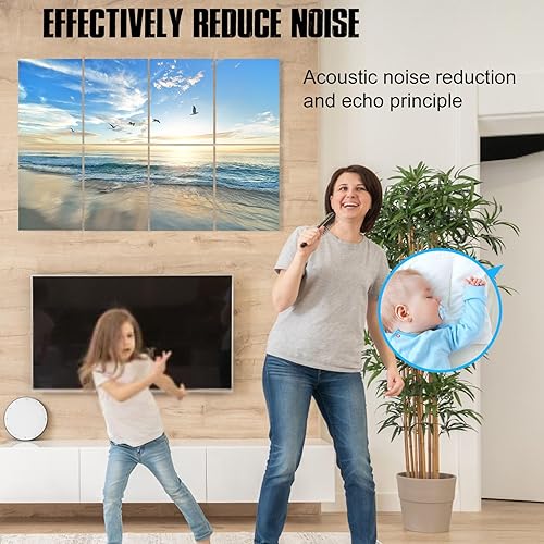 Miniatura 5 de Acoustic Panels Soundproof Wall Panels Sound Absorbing Wall Art Sound Proofing Padding for Recording Studio Acoustical Treatments 8 Pack 12x16"