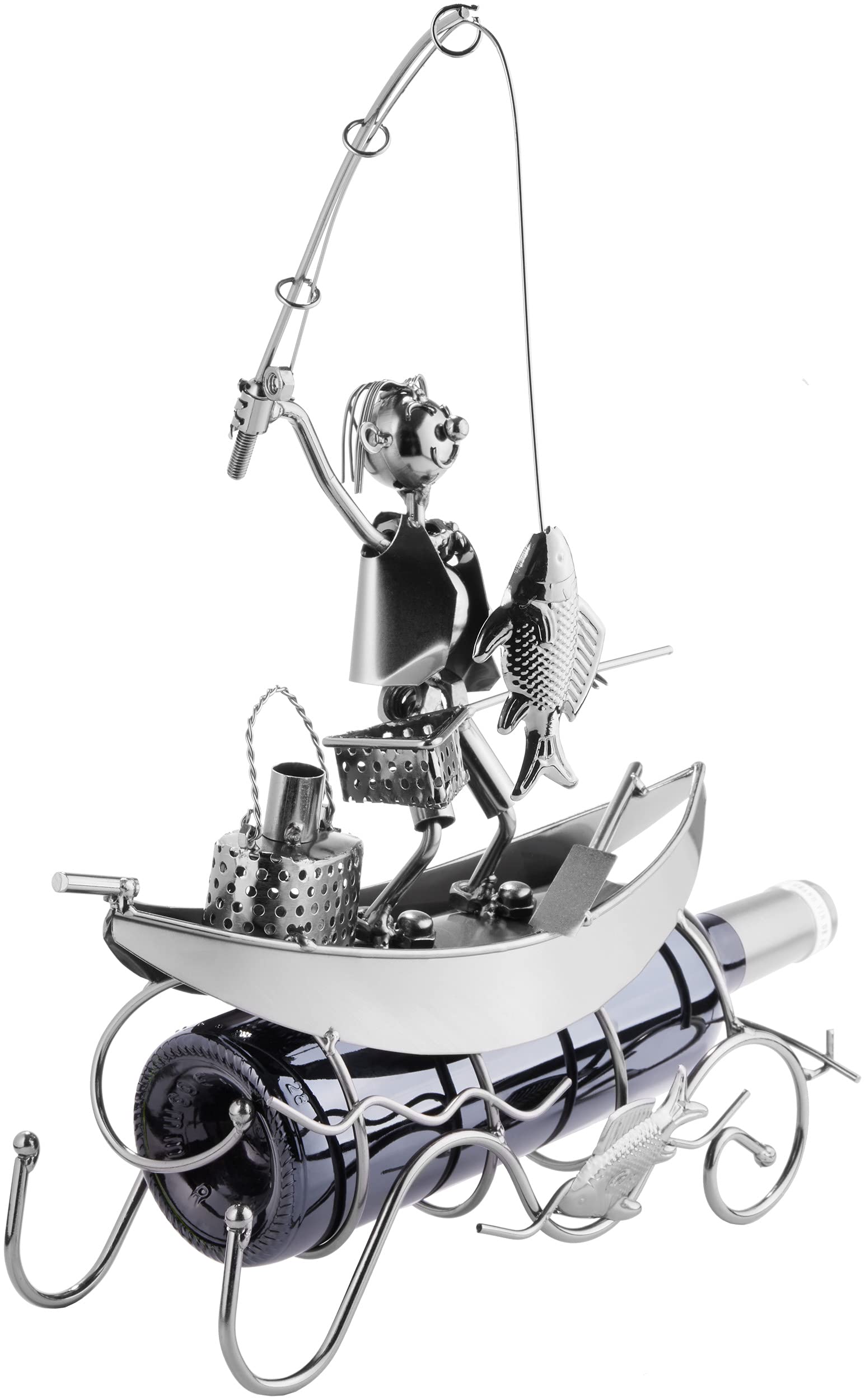 Brubaker - Soporte para Botella de Vino, diseño de Pescador en Barco