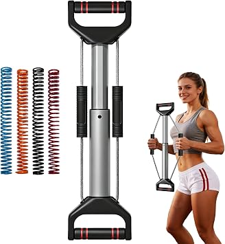 Chest Workout Equipment Arm Trainer - Adjustable 4 Resistance Levels 26-90 lbs Forearm Muscle Train Exerciser Strengthener for Men & Women, Ergonomic Home Gym Strength Trainer
