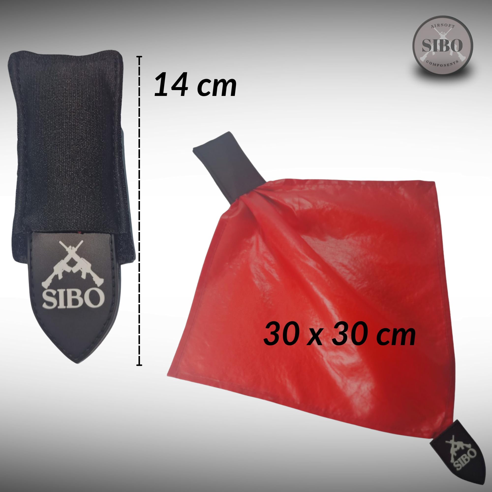 Sibo Pañuelo Rojo Airsoft con Pouch Integrado Deathrag MOLLE Accesorio Táctico