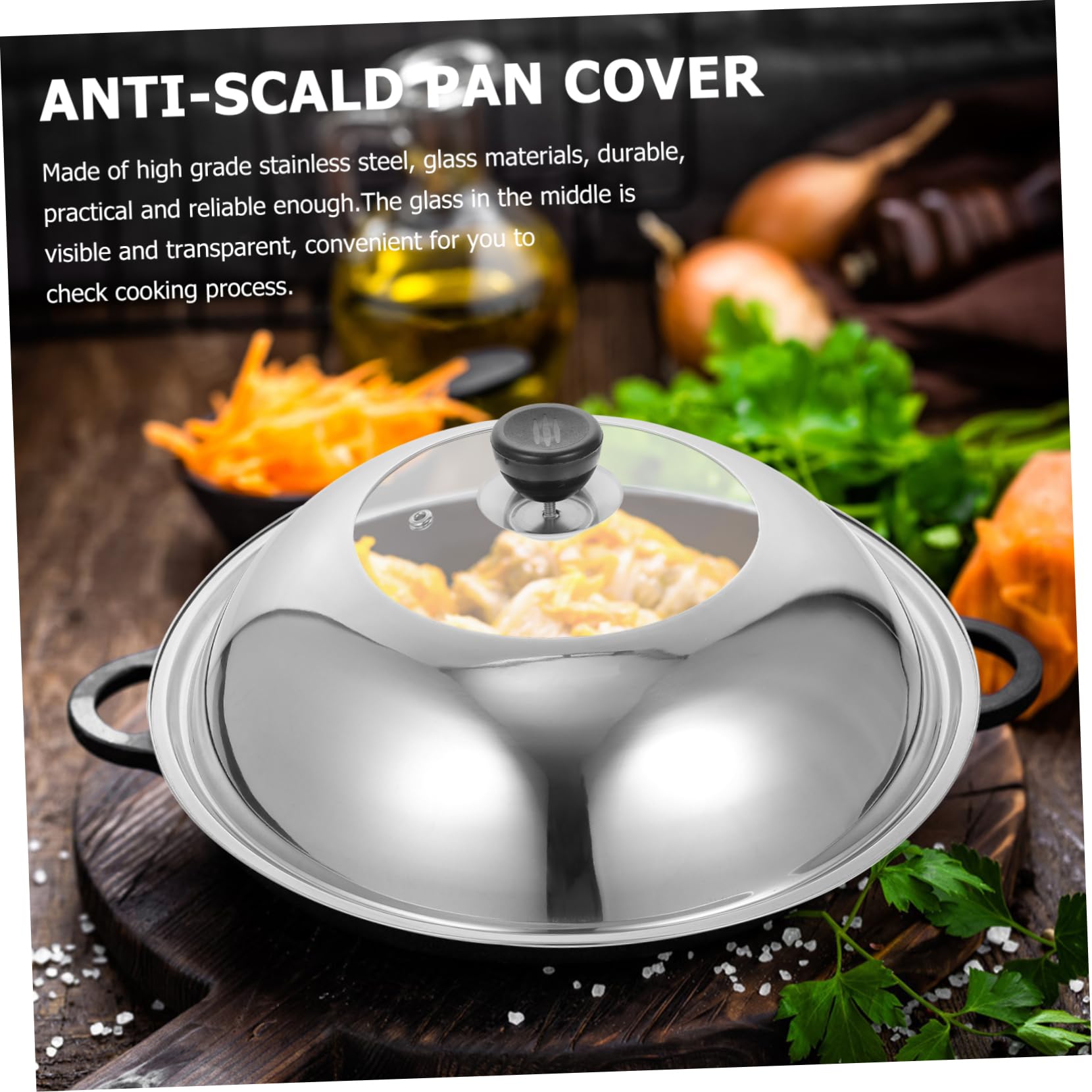 Coperchio Wok 34cm in Acciaio Inox Vista per Cottura