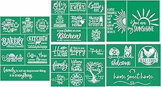 JAJADO 5 Pcs Kitchen/Sweet Home/Coffee Silk Screen Stencils, Silk Screen...