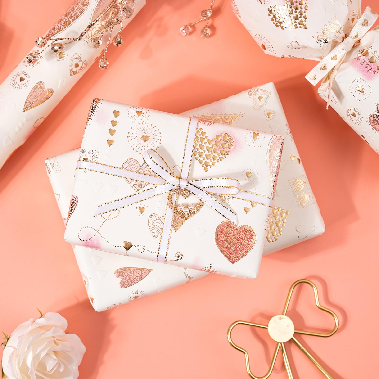 WRAPAHOLIC - Papel De Regalo De Papel Kraft 3D Para El Día De San