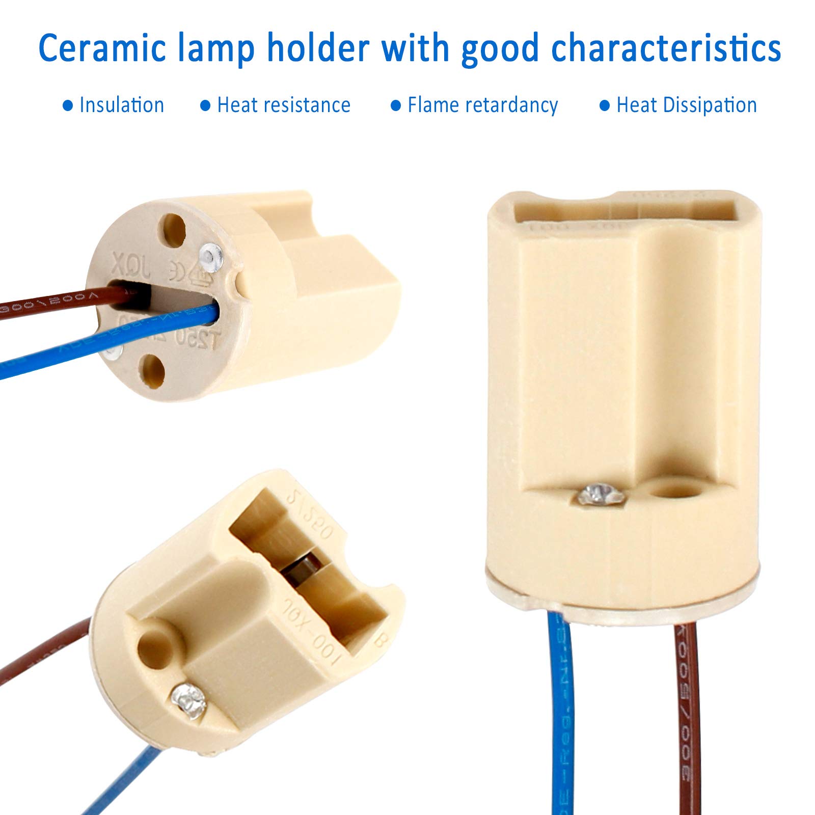 Lot De 3pcs Supports De Lampe G9 Avec Support G9 Fileté En Céramique Halogène Avec Anneau G9