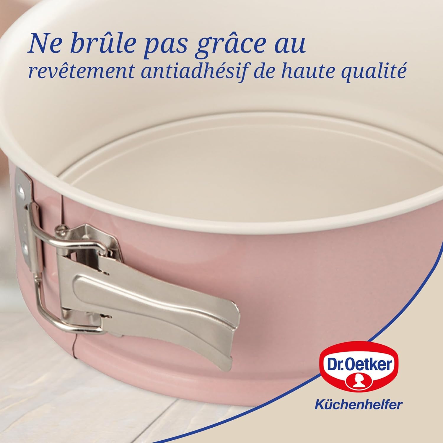 fackelmann france sas Dr. Oetker 9924650 Springform Springform Springform Pan, Ceramic Coated Retro Cake Pan, Round Pan, Stainless Steel, Ceramic, Pink, 18 and 20 cm