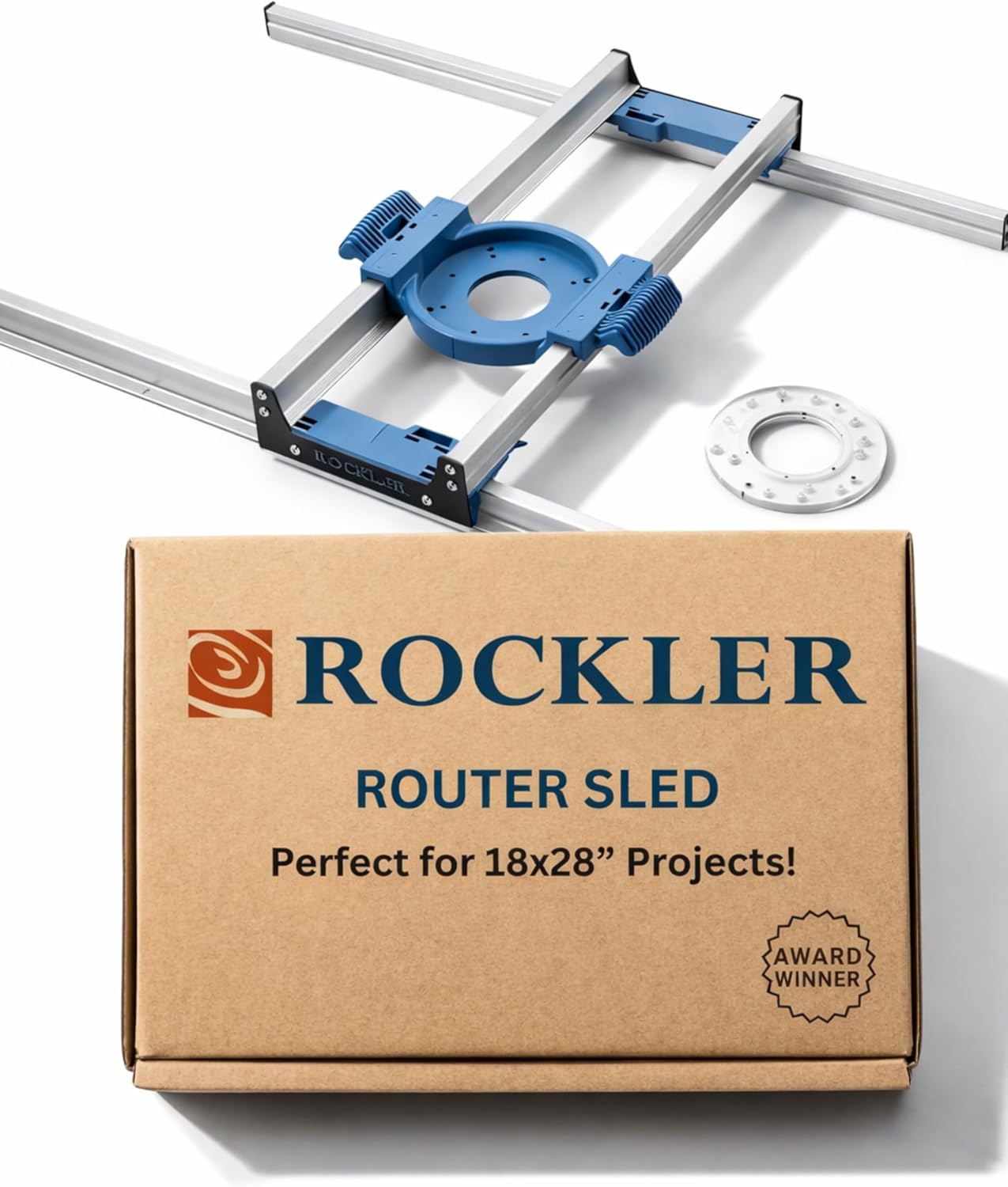 Benchtop Board Slab Flattening Jig – Precision Router Flattening Sled System for Wooden Slabs, End-Grain Boards & Resin Projects – Durable Tabletop Jig Fits Most Woodworking Routers