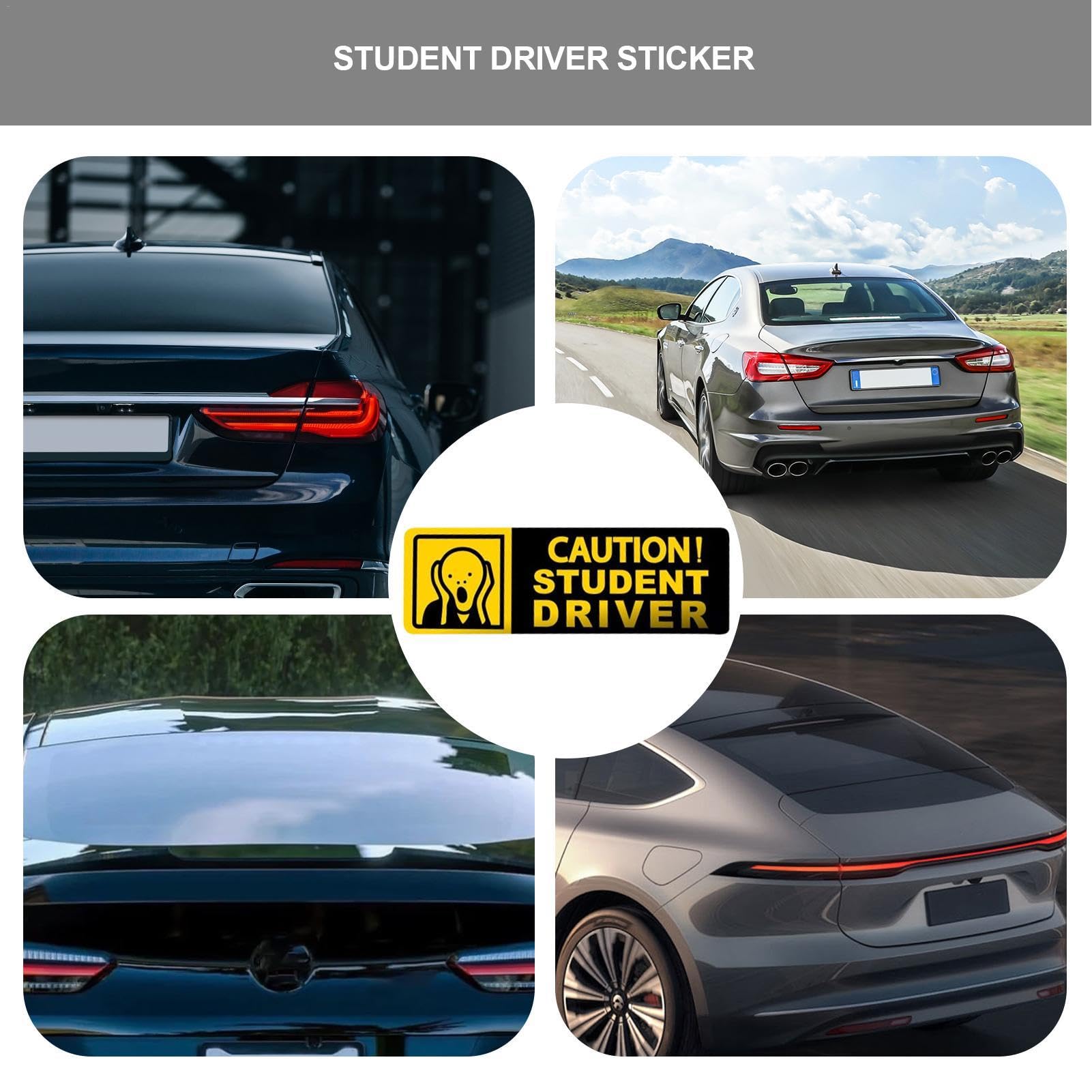 Magnete per auto con scritta in lingua inglese Student Driver, adesivo riflettente per conducenti principianti con scritta Please Be Patient Student Driver, per esterni rimovibili, 22,9