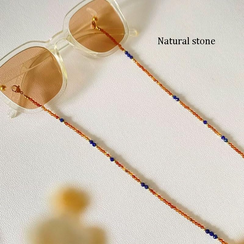 Multi-color Stone Glasses Chain Necklace Earphone Lanyard Retro Sunglasses Rope Eyewear Accessories