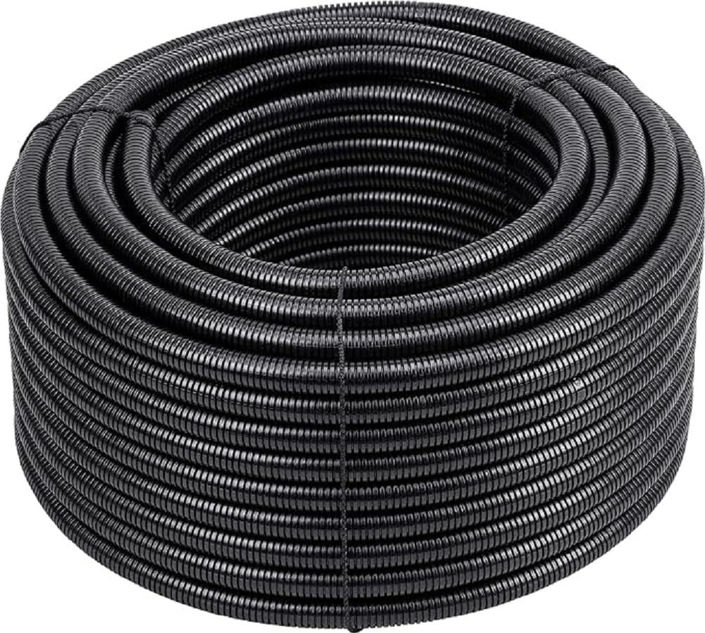 Meister 7480700 Insulating Pipe Flexible Design – 50 Metres – Black – 750 N (Medium) – M20 Thread – Flame Retardant – Suitable for Hollow Walls, Screed or Concrete/Corrugated Pipe/Empty Pipe