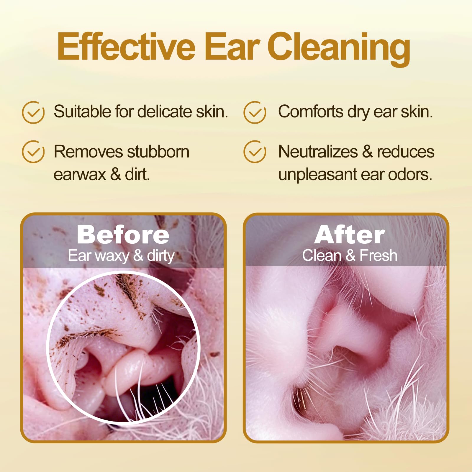 Plus Size Dog Ear Wipes,Gently Remove Ear Wax & Dirt,Relieve Ear Itching. Fresh Coconut Scent, All Natural Ingredients Dog Ear Cleaning Wipes - 60 Count - image 4