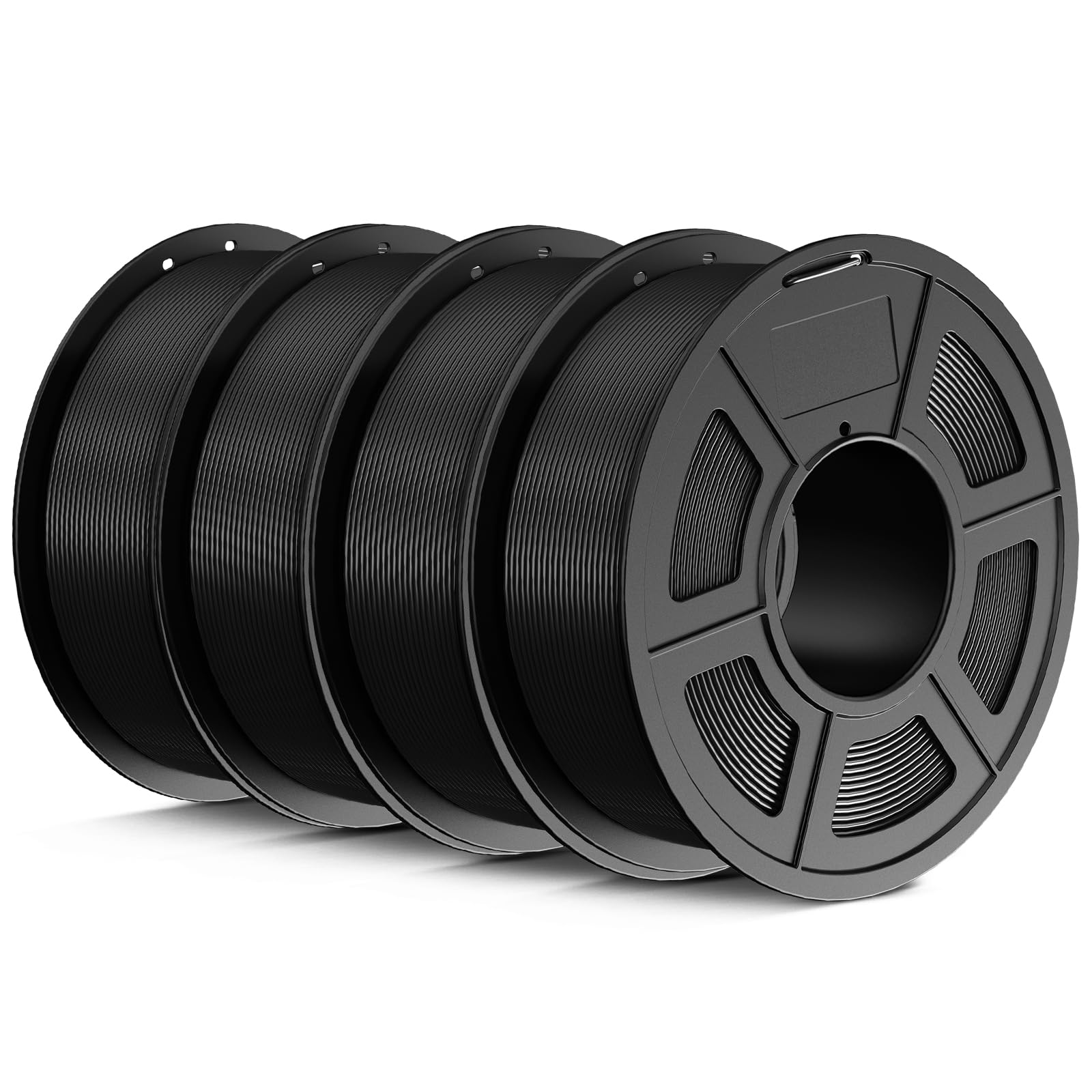 JAYO PLA Filament 1.75mm 4.4kg, 3D Printer Filament PLA Dimensional Accuracy +/- 0.02 mm, 1.1 Kg Per Spool, Fits for Most FDM 3D Printers, PLA 4 Pack (Black*4)