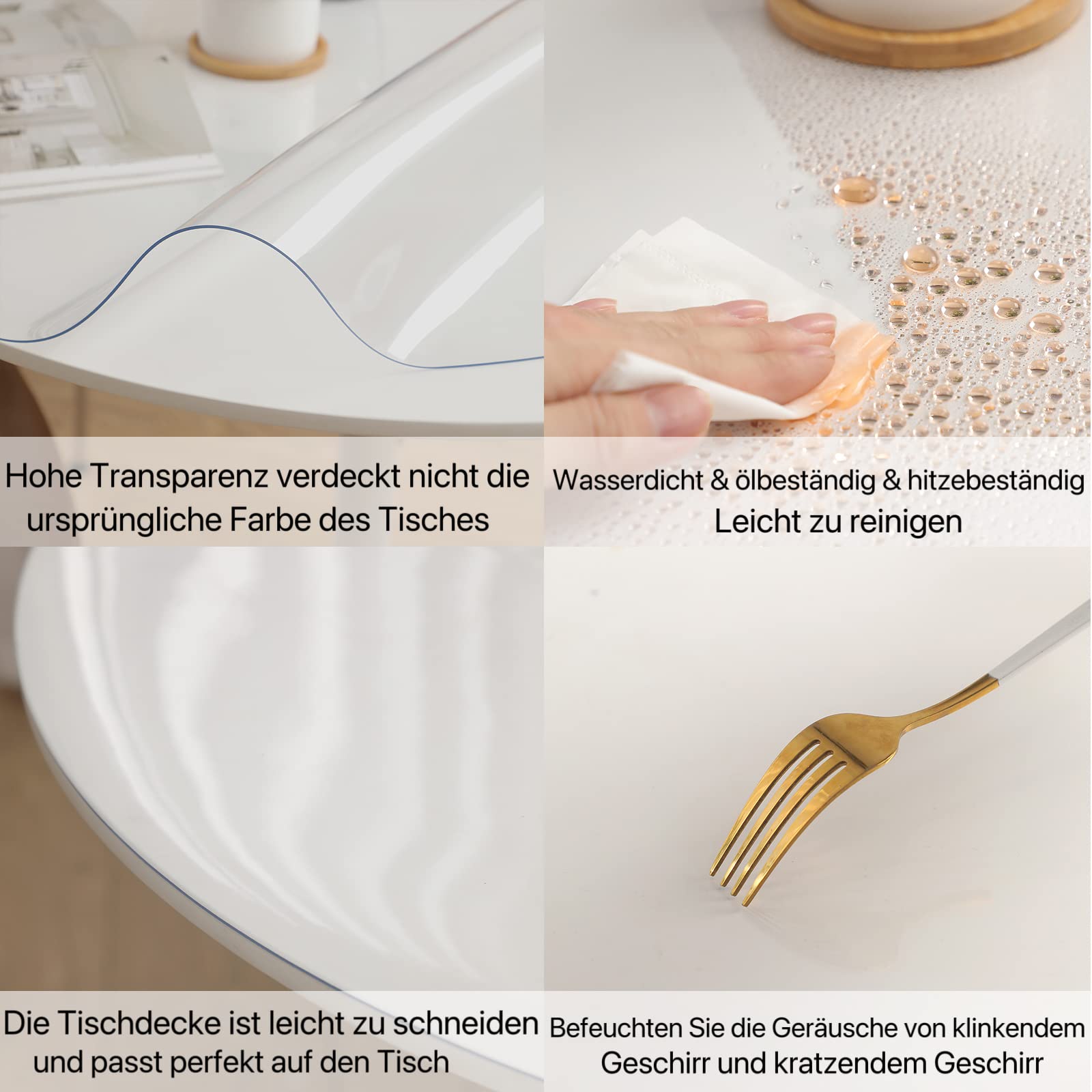 Tovaglia Trasparente Rotonda In PVC | Diametro 120 Cm Spessore 2mm - Protezione Tavolo - Foto 6