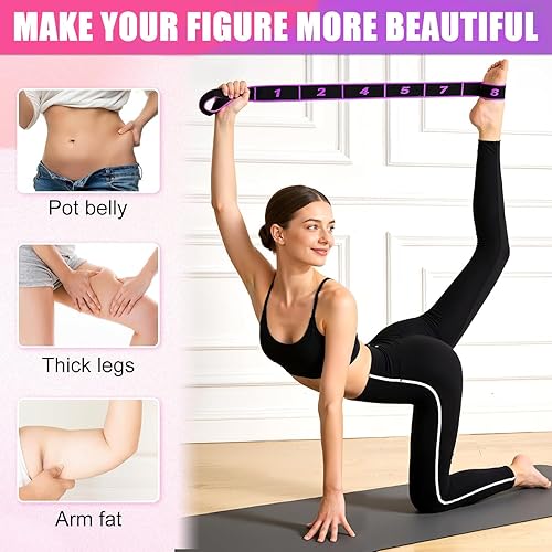 Miniatura 4 de 3 bandas de resistencia para fitness y yoga, bandas de resistencia para estiramiento, banda elástica de baile, bandas elásticas de entrenamiento de