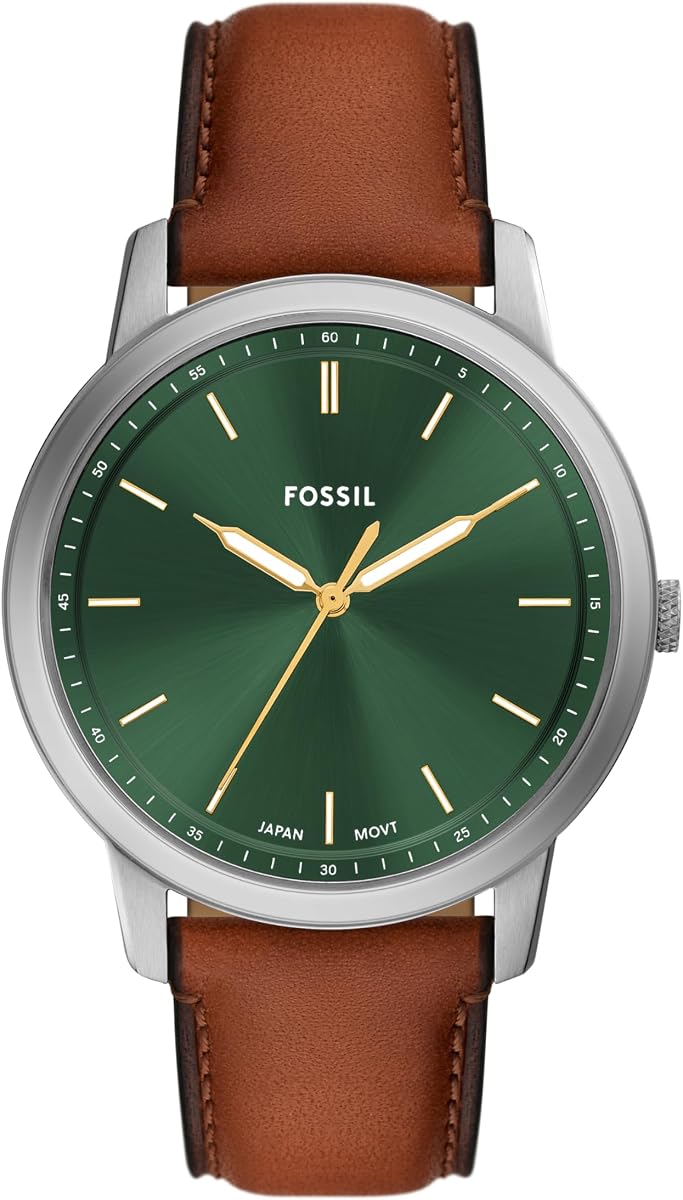 Reloj minimalista de cuarzo y acero inoxidable con tres manecillas para hombre