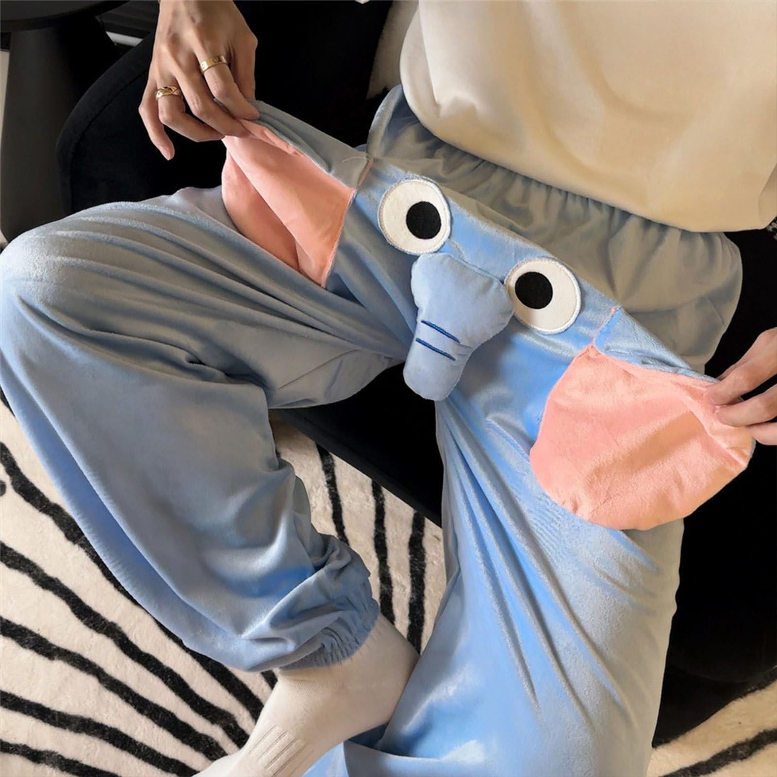 Pantalon De Pyjama Homme Motif éléphant – Polaire Chaude, Loisirs, Pantalon D'hiver Amusant