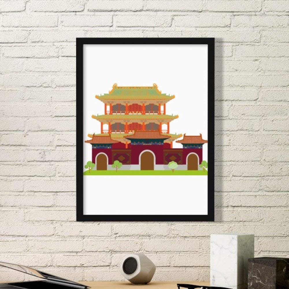 Cadre photo Chine noir motif architecture chinoise cadeau culturel original