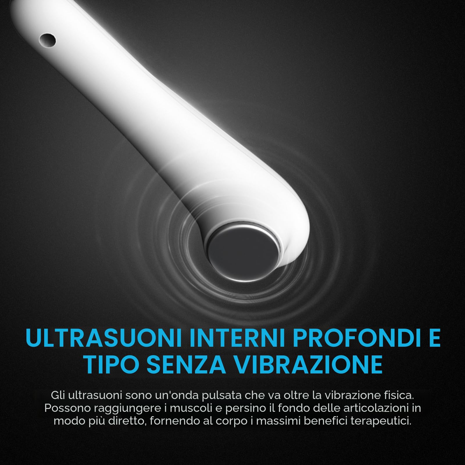 Macchina Per Terapia Ad Ultrasuoni, Dispositivo Portatile Per Massaggio Per Sollievo Muscolare e Articolare, Ingranaggi Di Regolazione a 3 Livelli (Bianco-CS01)