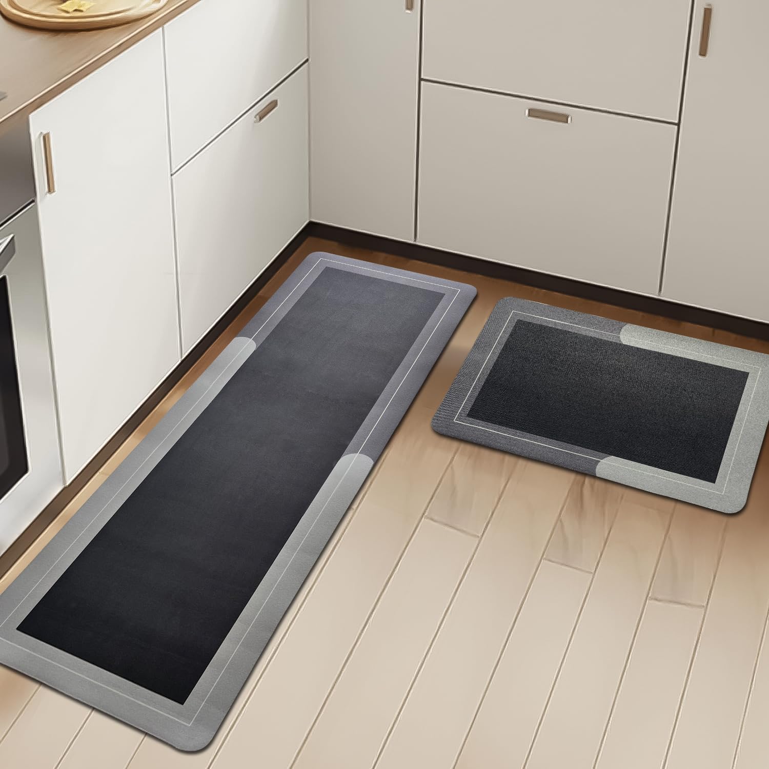 SITTELLA® 2 Kitchen Mats Set, Anti-Skid Kitchen Mats 3.5mm, Water Absorbent Rug, Carpets, Floor Mat for Home and Kitchen (120x40cm & 40x60cm) in Grey (B0D35GTSNC) Amazon Price History, Amazon Price Tracker