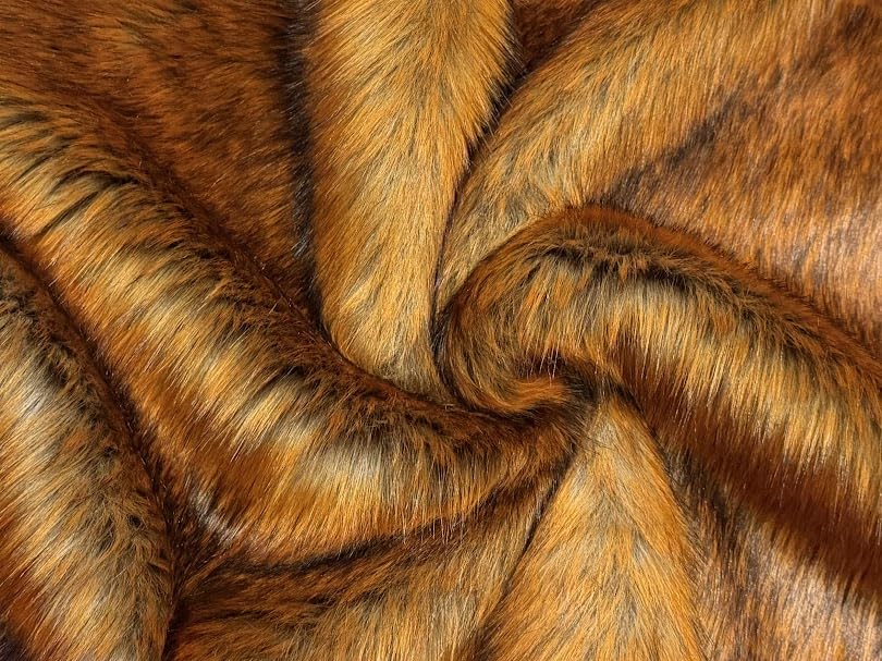 Tissu en fausse fourrure Renard Reynard haut de gamme à poils longs 150x500 cm