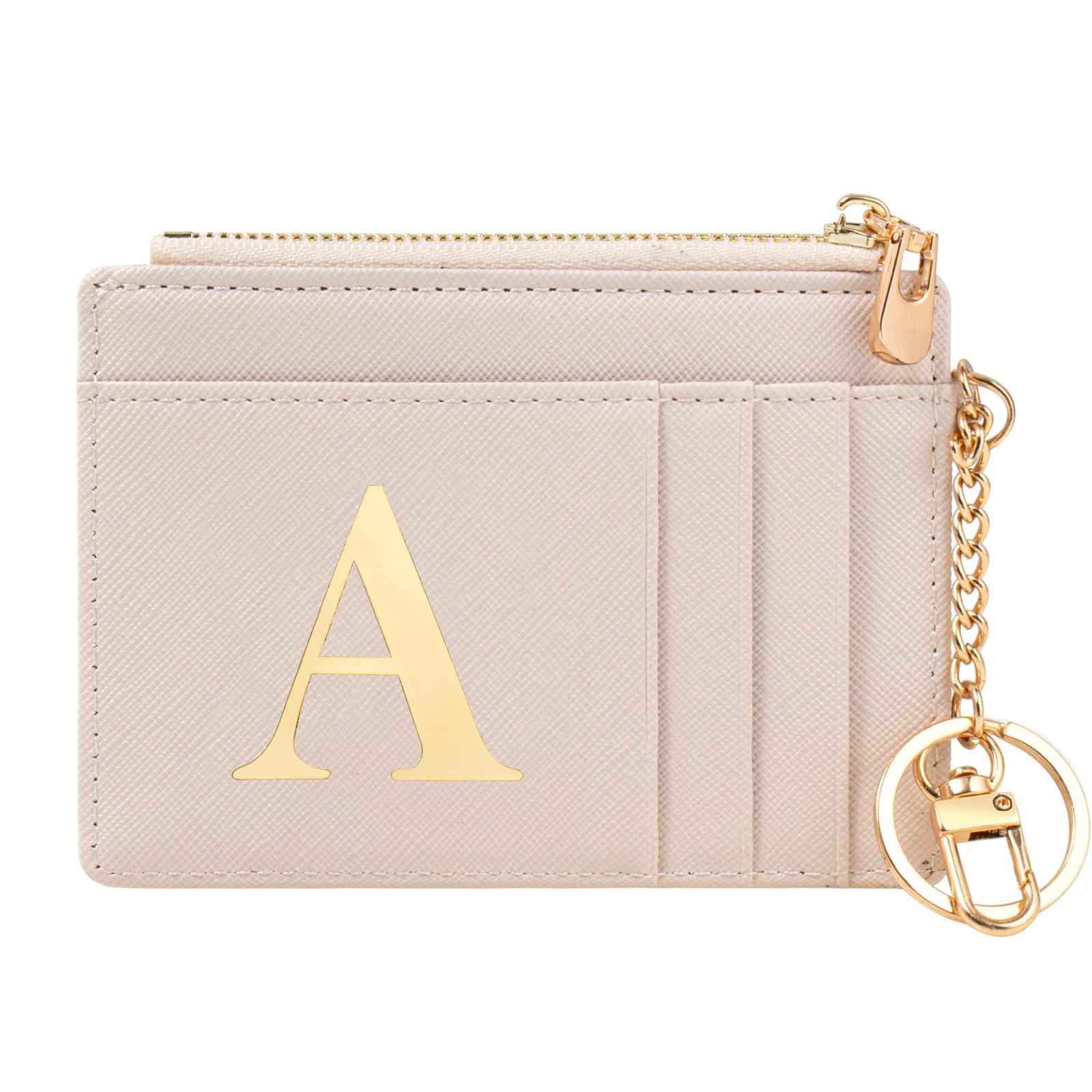 KOTORA RFID Card Holder Wallet, Initial Slim Wallet for Women RFID Blocking Thin Travel Wallet, Leather Credit Card Holder, Personalized Gifts for Women (Initial A)