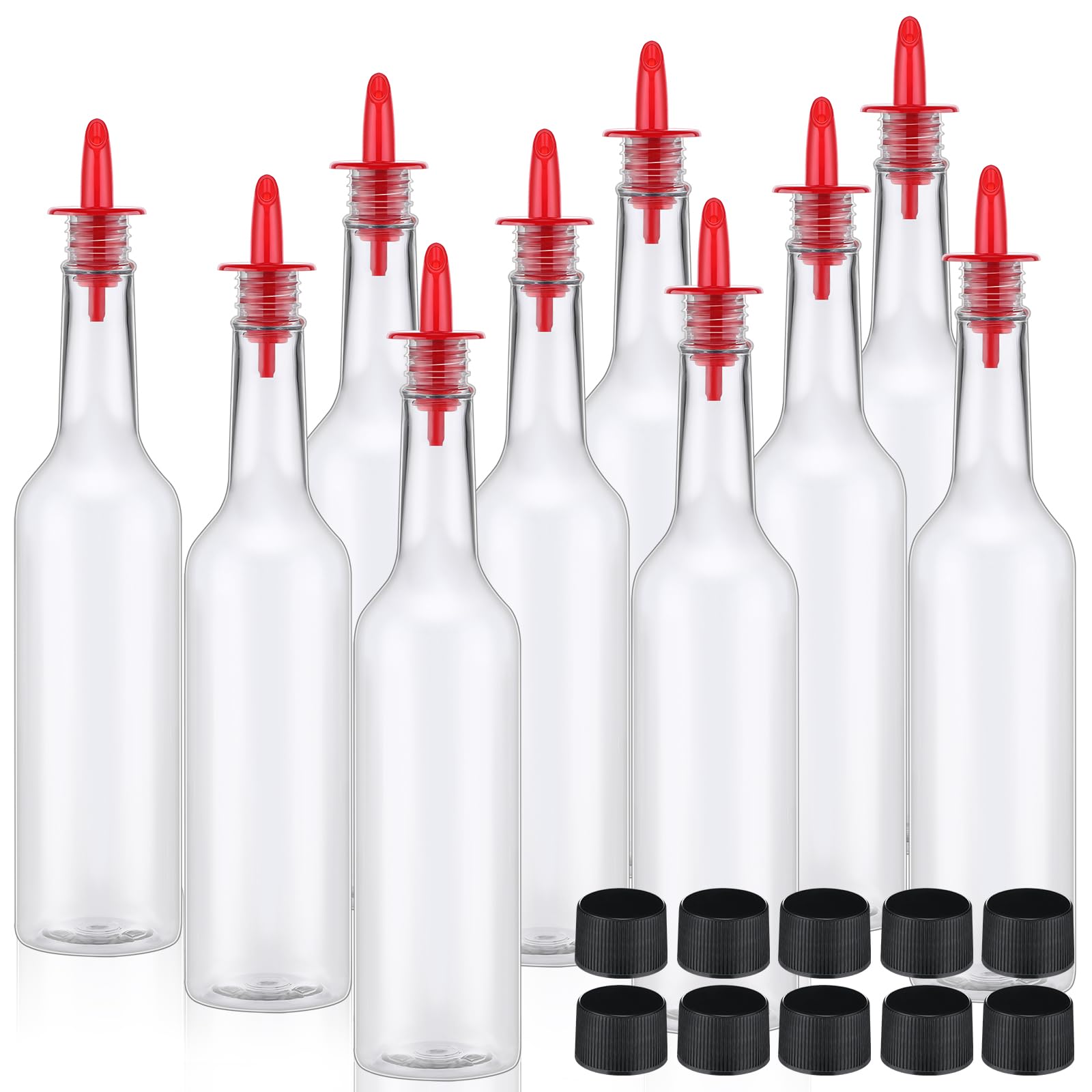 Amazon.com: Tioncy 10 Sets 15oz Plastic Liquor Bottles with Pourers ...