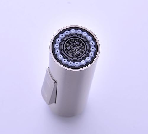 Miniatura 7 de Cabezal rociador extraíble para grifo de cocina, cabezal de repuesto de grifo de cocina de 2 funciones en forma de columna, 1.8 GPM G12 (no NPT12)