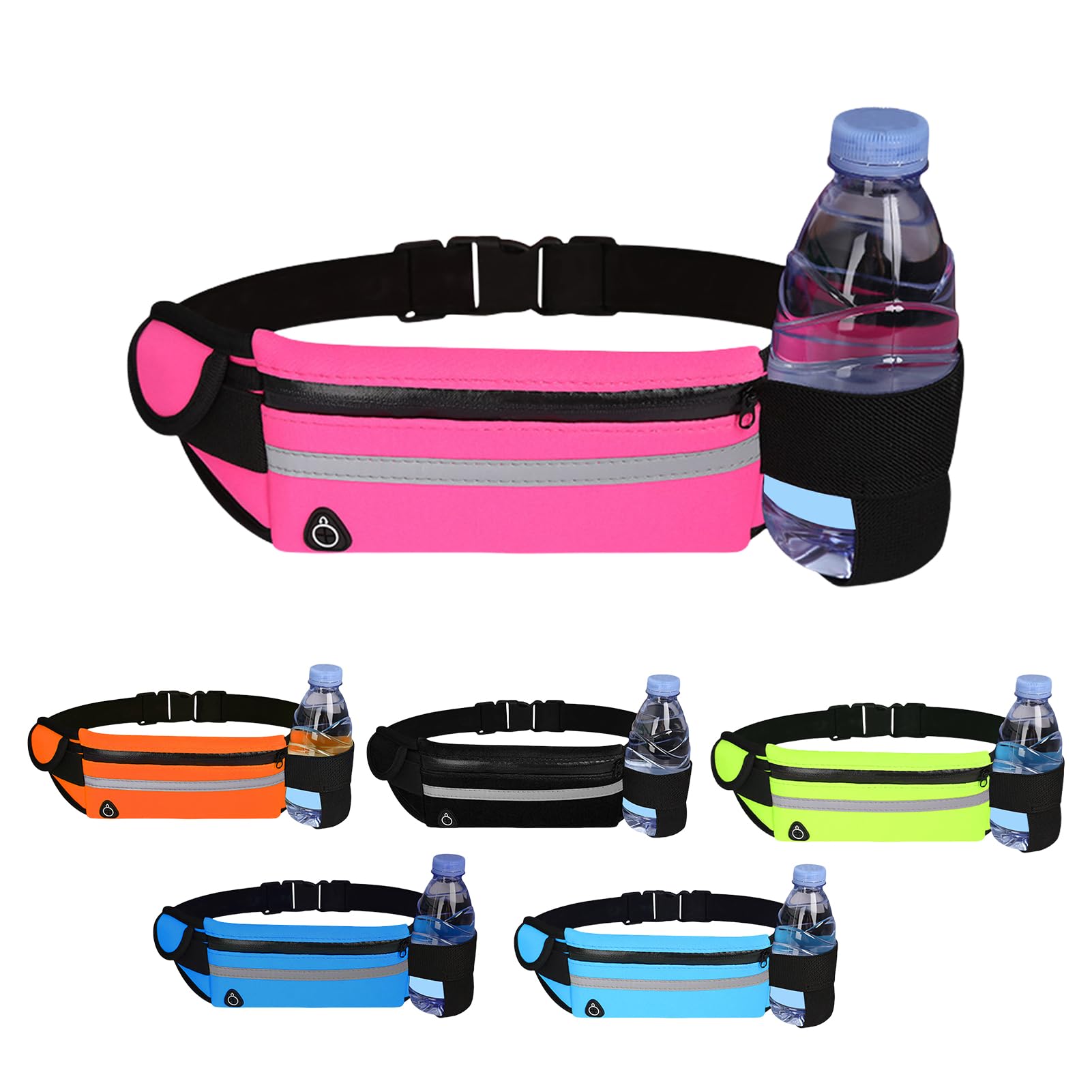 Riñonera para correr con soporte para teléfono celular, botella de agua y soporte para cinturón resistente, adecuada tanto para hombres como para mujeres, ALL